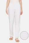 Rosaline Knit Cotton Pyjama - Off White AOP — thumbnail 1